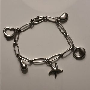 Tiffany Elsa Peretti Five Charm Link Bracelet